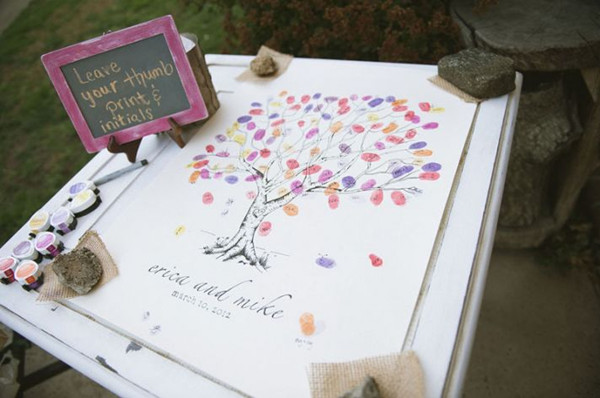 Fingerprint Guestbook - foto via elegantweddinginvites.com