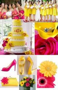 Hot Pink e Giallo - foto via orangebeach-alabamaweddings.com