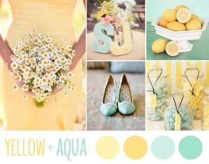 Giallo e Tiffany - foto via weddingwonderland.it